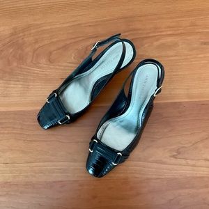 Ann Taylor black sling backs sz. 6 1/2